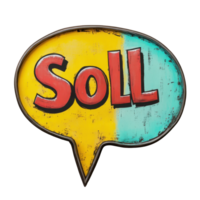 Sell message in speech bubble design showcasing bold colors and playful style for promotional use, speech bubble with the word sell on it, Transparent background png