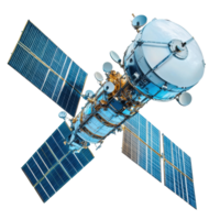 Exploration of space through advanced orbital satellite technology for communication systems, Space orbital satellite, aerospace and communications concept Transparent background png