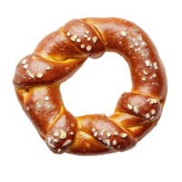 Soft pretzel snack isolated with a clean Transparent background highlighting its golden brown texture and shape, Soft pretzel isolated on png