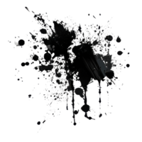 Black ink stain pattern on a white surface creates a striking visual contrast and artistic expression, stain on Transparent background, background png