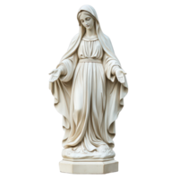 Virgin Mary statue with gentle expression and outstretched hands on Transparent background, virgin mary statue, background png