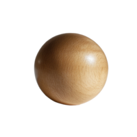 Natural wooden ball on a white surface with soft shadows showcasing its smooth texture and rounded shape, wooden ball on a white surface, Transparent background png