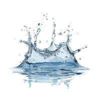 Splash of clean water creating droplets and ripples against a Transparent background, Splash clean water onisolated on background png