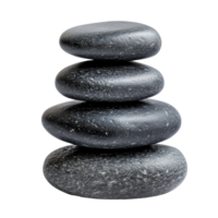 Stacked zen stones in graduated sizes arranged harmoniously on a clean Transparent background, Stacked Zen Stones in Graduated Sizes Isolated png
