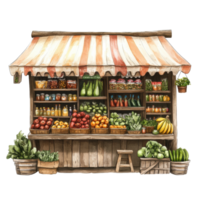 Explore fresh produce at a rustic grocery store in a charming rural marketplace with assorted goods, Rural Marketplace A Rustic Grocery Store with Fresh Produce, Transparent background png