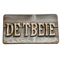 Sign featuring the word dedicated in rustic wooden design, ideal for home or garden display, wooden sign with the word dedicated on it, Transparent background png