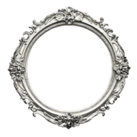Vintage round picture frame with intricate detailing set on a Transparent background for artistic display, round vintage picture frame isolated on png