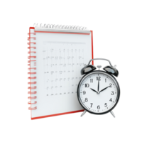 Calendar and clock display on a Transparent background for scheduling and time management purposes, background calendar and clockisolated on background png
