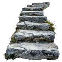 Stone path with steps leading up to a white building surrounded by nature in a peaceful setting, stone path with steps leading up to the top, Transparent background png