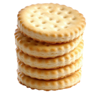 Butter biscuits stacked neatly create an inviting treat against a clean white backdrop, stack butter biscuitsisolated on Transparent background png