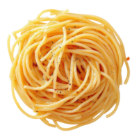 Delicious spaghetti twirled into a perfect nest on a clean Transparent background for culinary presentation, Spaghetti isolated on png