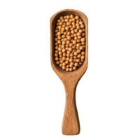Soybean seeds in a wooden scoop displayed against a Transparent background, Soybean in wooden scoopisolated on background png