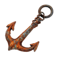 Rusty chain and abandoned anchor set against a plain Transparent background showcasing maritime history, Rusty chain an abandoned anchor, background png