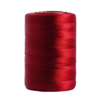 Spool of vibrant red thread on a clean white surface ideal for sewing and crafting projects, Spool red Thread on a Transparent background png