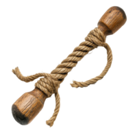Rustic rope twist tool with wooden handles displayed on a clean Transparent background for crafting or decor, Rustic Rope Twist with Handled Wooden Tool, background png