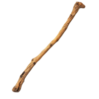 Walking stick with natural texture isolated against a Transparent background showcasing its rustic charm, Walking stick isolated on png