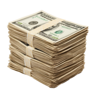 Stack of money isolated on a Transparent background showcasing financial abundance and savings potential, Stack Money isolated on png