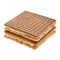 Delicious wafer dessert with chocolate layer isolated on Transparent background for sweet treat lovers, wafer dessertisolated on background png