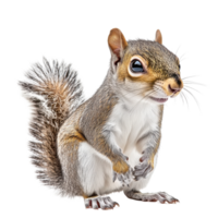Squirrel isolated on Transparent background showcasing its playful nature and distinct features, Squirrel on isolated on png