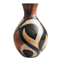 Unique vase with brown and black design on a Transparent background enhances modern decor, vase with a brown and black design on it, background png
