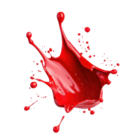 Vivid red paint splash isolated on Transparent background creates dynamic visual impact and artistic expression, Vivid Red Paint Splash Isolated on png