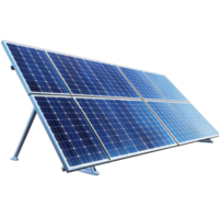 Solar panel system designed for sustainable energy generation on a clear Transparent background, Solar panel on aisolated on background png