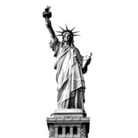 Statue of Liberty stands tall against a Transparent background showcasing New York's iconic symbol of freedom, Statue of Liberty in New York isolated on White background png