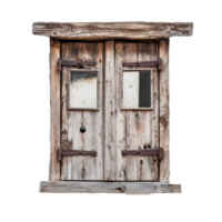Wooden window with metal knock on a white wall reflecting rustic charm and simplicity, wooden window with a metal knock knock on it, Transparent background png