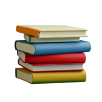 Stack of colored study books arranged neatly on a vibrant blue background for educational purposes, stack colored study books png
