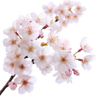 Springtime blossoms of wild sakura flowers create a stunning natural display, Sakura flowers blooming in springtime a bunch wild Transparent background transparent, background png