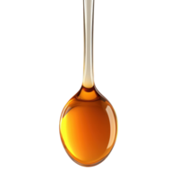 Honey drips from a spoon creating a beautiful drop against a Transparent background, spoon honey with a liquid drop, background png