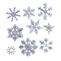 Delicate snowflakes isolated against a Transparent background showcasing unique patterns and forms of winter beauty, snowflakes isolated on png