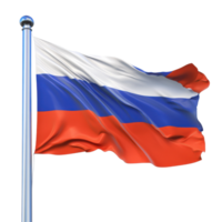 Russia flag waving in the wind against a Transparent background capturing national pride and identity, russia flag flying in the wind isolated on png