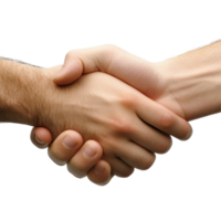 Handshake between diverse individuals symbolizing partnership and agreement in a professional setting, Transparent background a handshake transparent png