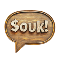 Wooden speech bubble displaying the word money evokes conversations about finance and wealth management, speech bubble with the word money in it, Transparent background png