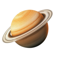 Saturn planet isolated on a Transparent background showcasing its rings and distinct colors, Saturn Planet isolated on png