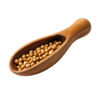 Soybeans in a wooden scoop against a clean Transparent background for culinary and health purposes, Soybean in wooden scoopisolated on background png
