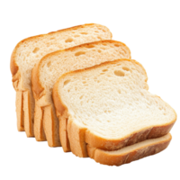Freshly sliced white bread ready for sandwiches and toast on a clean Transparent background, white bread ready to eat on png