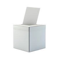 Voting ballot box with a cast ballot isolated on a Transparent background during election season, Voting ballot box isolated on png