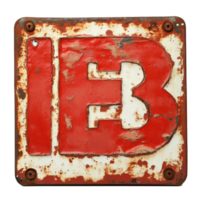 Rusty red sign featuring the word i red with a Transparent background displayed in a vintage style, rusty red sign with the word i red on it, background png