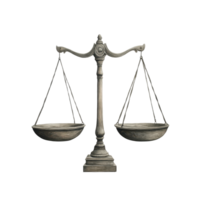 Symbol of justice represented by balanced scales on a Transparent background, Scale Justice, background png