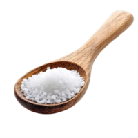 Salt in a wooden spoon isolated on Transparent background for culinary use and cooking preparation, Salt in woodn spoon isolated on background png