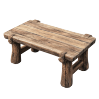 Rustic coffee table design featuring natural wood finish and sturdy construction, Rustic coffee table isolated on Transparent background, background png