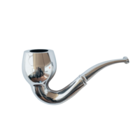 Silver pipe displayed on a clean Transparent background, highlighting its sleek design and craftsmanship, Silver Pipe on White Background, background png