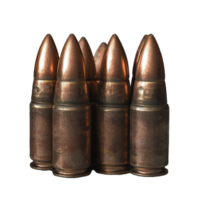 Stack of bronze ammunition bullets highlighted against a plain background, Stack bronze ammo 9mm Bullet png