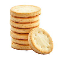 Stack of butter biscuits on a Transparent background ready for enjoying with snacks or tea, stack butter biscuitsisolated on background png