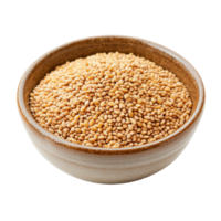 Wheat germ in a wooden bowl isolated on a Transparent background for healthy eating and nutrition, Wheat germ in a bowlisolated on background png