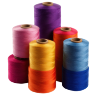 Colorful spools of thread arranged on a Transparent background for sewing and crafting projects, Spools Thread, background png