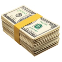 Stack of dollar banknotes isolated on Transparent background ready for financial transactions and investments, Stack dollar banknotes isolated on png