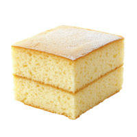 Delightful sponge cake ready to serve with its soft and airy texture on a clean Transparent background, sponge cake food isolated on background png